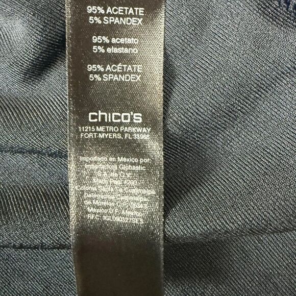 Chico's Travelers Cardigan Sweater Women's 2 Black Acetate Stretch Open Front - Picture 3 of 8